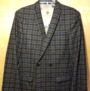 Noose & Monkey Tweed Double-Breasted Blazer